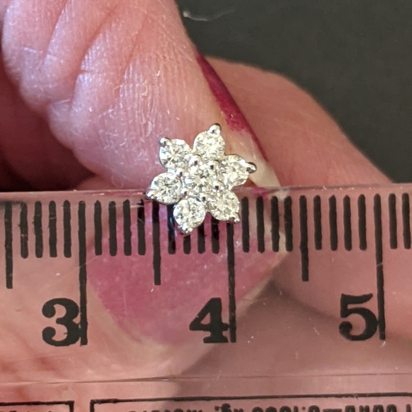 XTRA PICS - Diamond 14kt White Gold Earrings - Picture 9 of 13